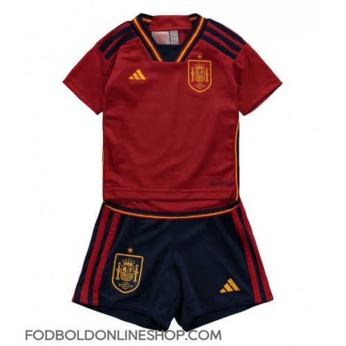 Spanien Hjemme Trøje Børn VM 2022 Kortærmet (+ Korte bukser)